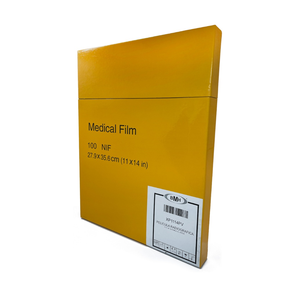 PELICULA RADIOGRAFICA 11X 14" SENSIBLE AL VERDE CAJA C/100
