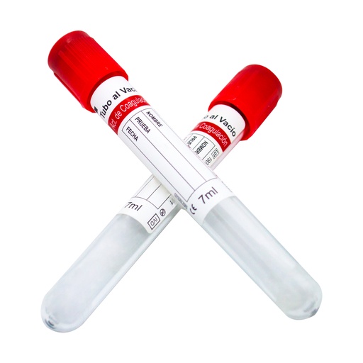 [BV13100R] TUBO DE PET PARA LA TOMA Y RECOLECCION DE SANGRE AL VACIO TAPON ROJO DE 13X100MM