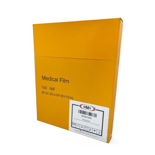 [XP0810PA] PELICULA RADIOGRAFICA 8 X 10" SENSIBLE AL AZUL CAJA C/100